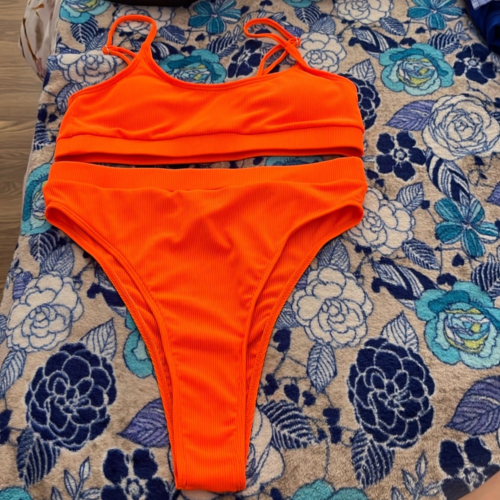 Orange super high waisted bikini